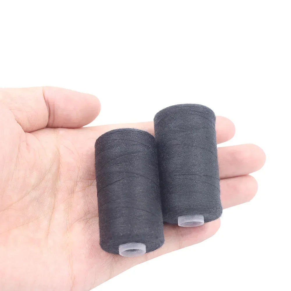 Premium Polyester Sewing Thread Set - 2 Spools of 500M in Black and White