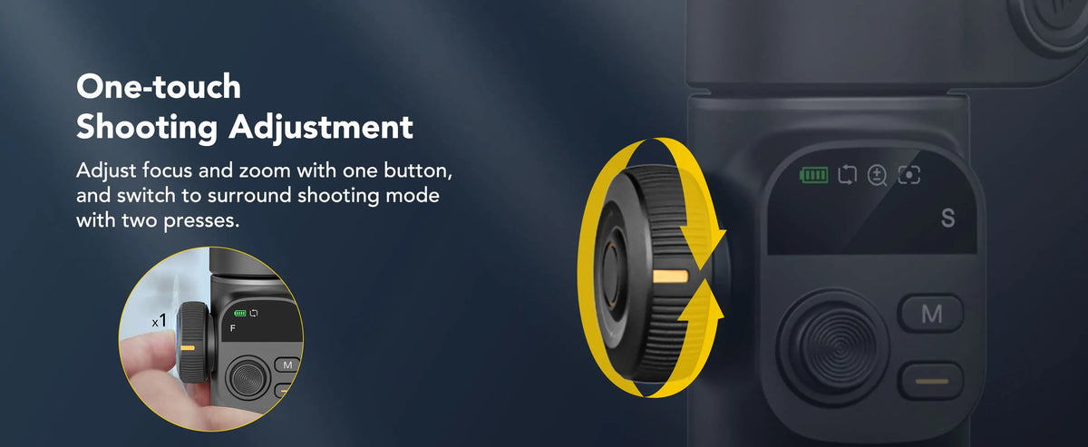 3-Axis Smartphone Gimbal Stabilizer with Built-in Extension Pole and LED Display