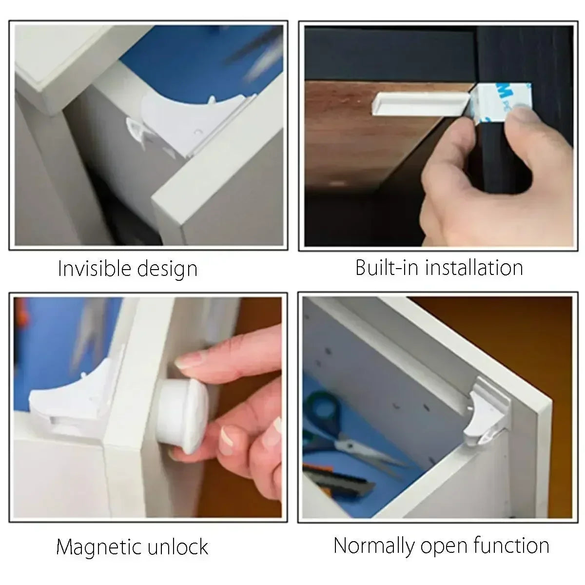 Magnetic Child Safety Cabinet Locks (Set of 2)