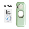 A light green child safety cabinet lock featuring a clear window and a 3m sticker.