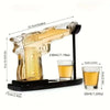 Pistol-Shaped Whiskey Decanter Set with Two Glasses