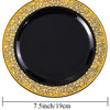 Elegant White Disposable Dinner Plates with Silver Lace Design
