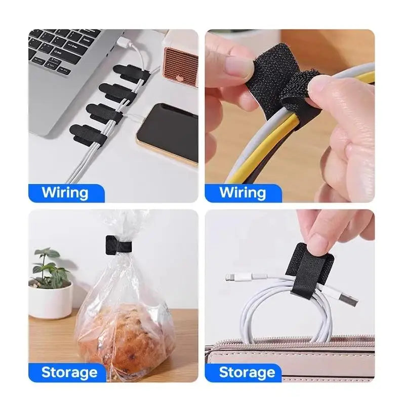 Reusable Self-Adhesive Cable Ties for Desk and Home Organization