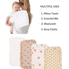 Soft Muslin Gauze Burp Cloths with Ruffle Trim (4-Pack)