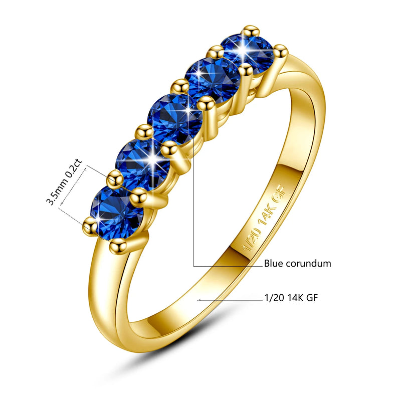 Five-Stone Moissanite Stacking Ring in 14K Gold Filled