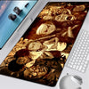 A close-up of a Boondocks themed gaming mouse pad featuring characters in a dramatic, sepia-toned illustration.