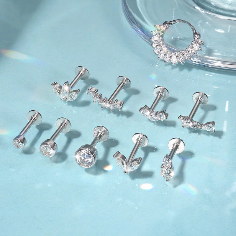 925 Sterling Silver Moissanite Bowknot Stud Earrings