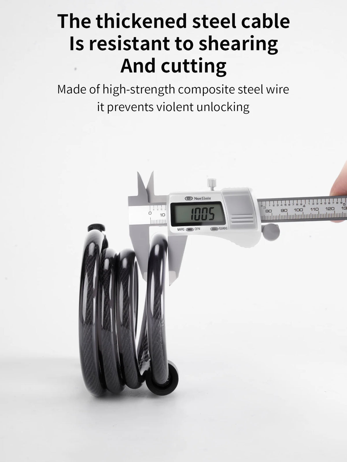 Heavy-Duty Cable Bike Lock with Mounting Bracket and 2 Keys
