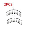 Two metal pant hangers with ten clips displayed on a hanger.