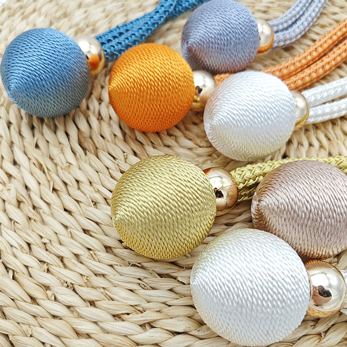 Adjustable French Ball Curtain Tiebacks (Set of 2)