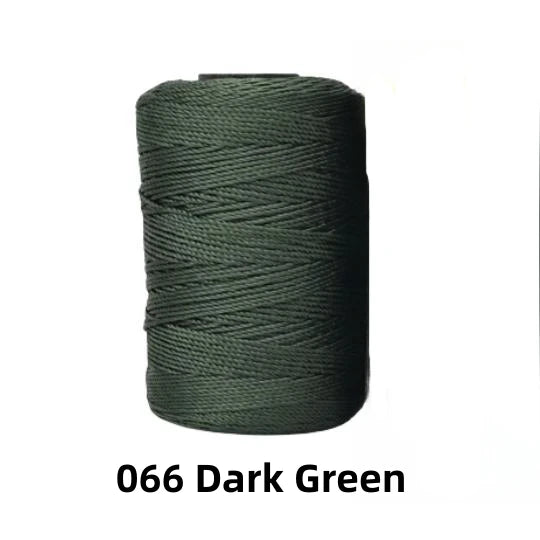 Spool of 066 Dark Green ice silk crochet yarn for knitting and DIY crafts