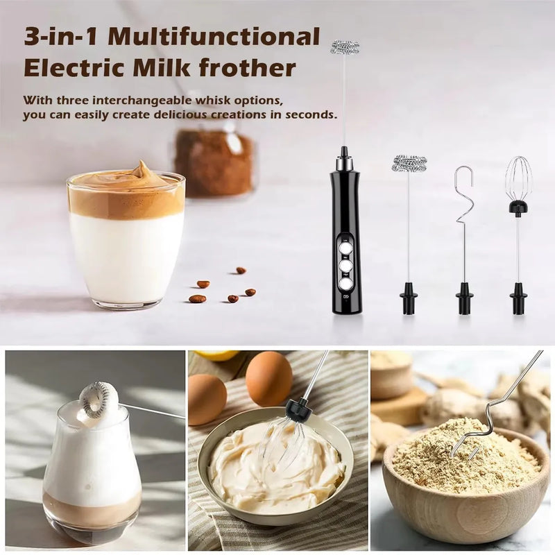 Rechargeable Electric Milk Frother & Whisk
