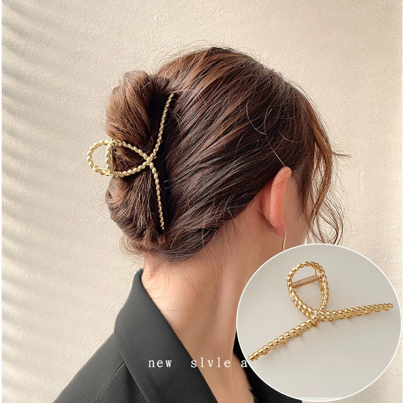 Gold S-Shaped Metal Hair Claw