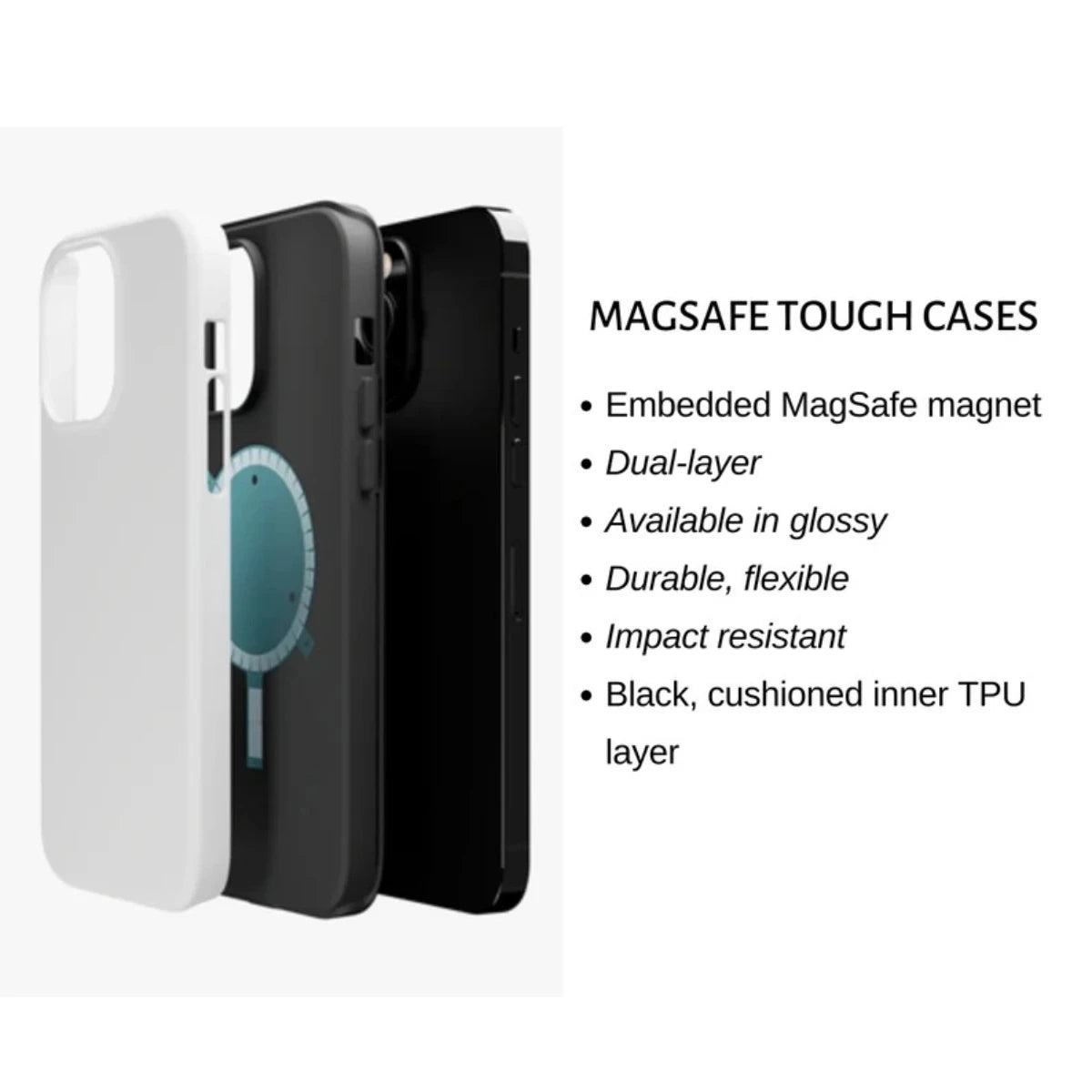 Striped Magnetic Phone Case with Dual-Layer Protection