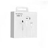 White box packaging for USB-C wired earphones with microphone and hi-fi stereo sound.