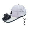 Solar-Powered Cooling Fan Hat with USB Charging