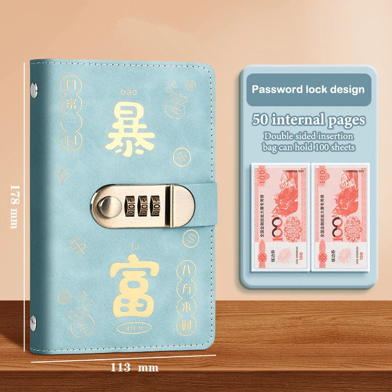 PU Leather Cash Envelope Budget Binder