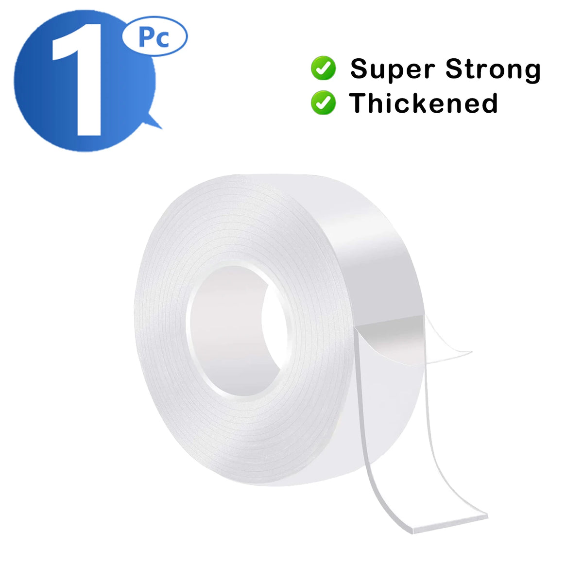 Transparent Double-Sided Nano Tape – Strong, Waterproof & Reusable