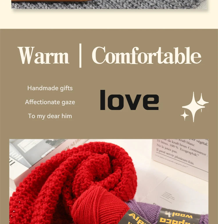 Chunky Alpaca Wool Knitting Yarn – 500g Multi-Color Set for Cozy Winter Projects