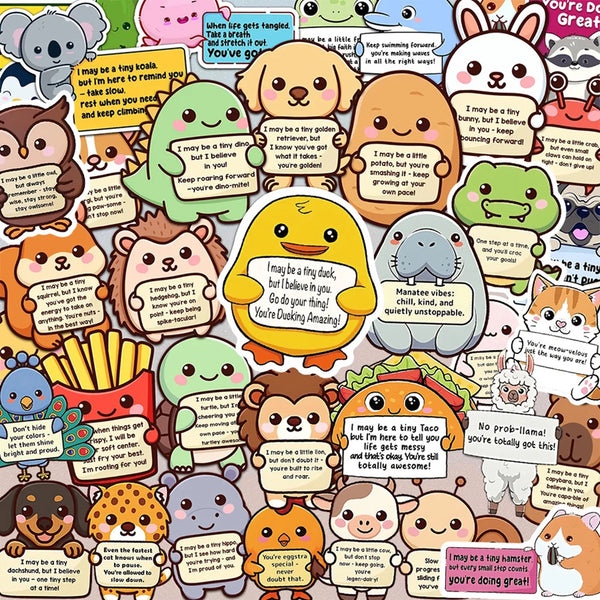 Cute Animal Stickers with Positive Affirmations