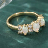 Oval Synthetic Opal Ring with Gold Plating