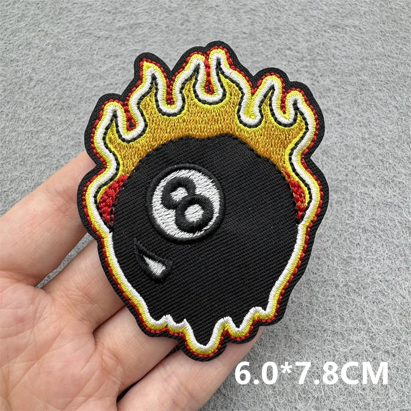 Black & White Racing Flag Embroidered Patches (Iron-On / Sew-On)