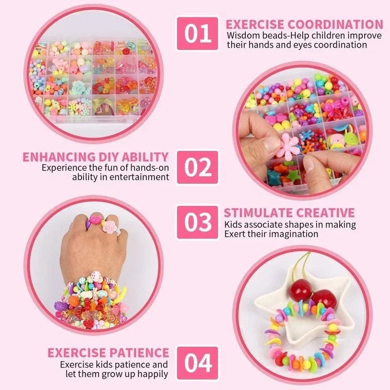 Kit de Joyería DIY para Niñas: Crea tus Propias Pulseras y Collares
