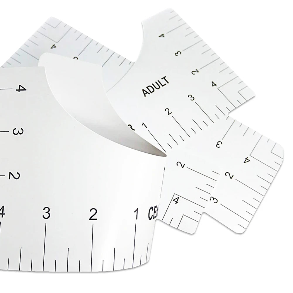 T-Shirt Alignment Ruler Set with Size Guide for Perfect Placement