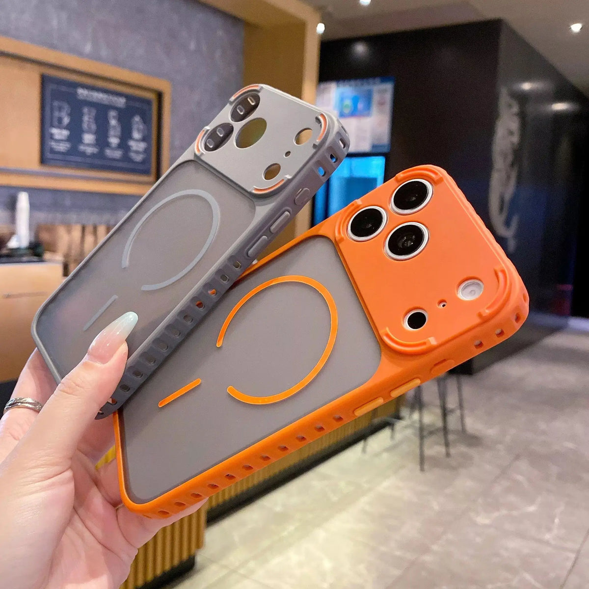 Frosted Clear Magnetic Case for iPhone with Non-Slip Bumper
