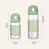 Portable Straw Water Bottle with Scale and Wide Mouth