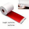 Roll of red self-adhesive PVC strip for car side skirt and door edge protection, measuring 1m or 2m long.