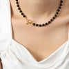 Collier en Perles d'Agate Vintage