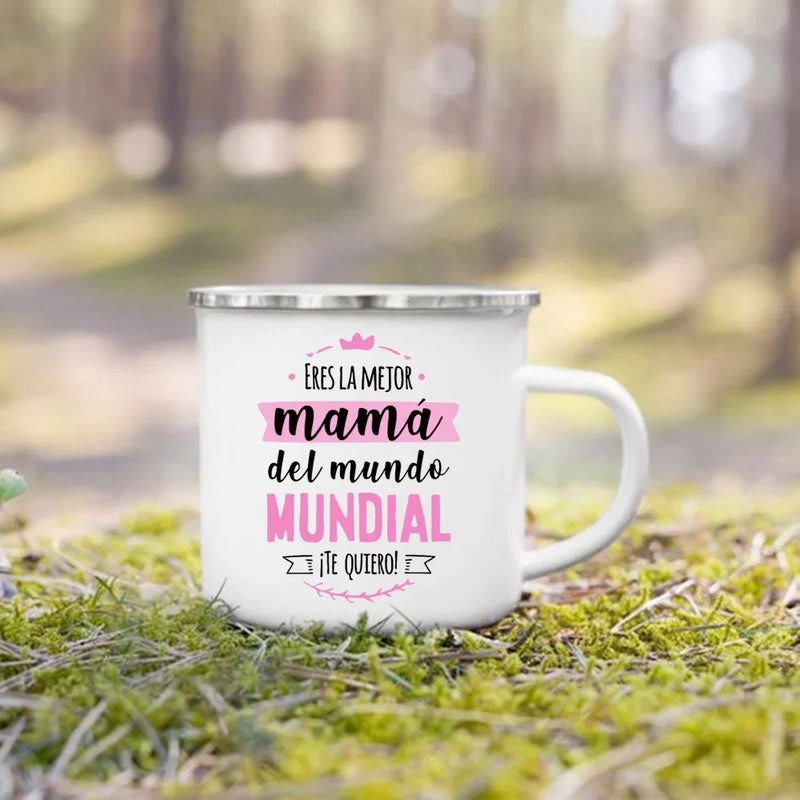 Mug de Camping en Émail « Meilleurs Parents »