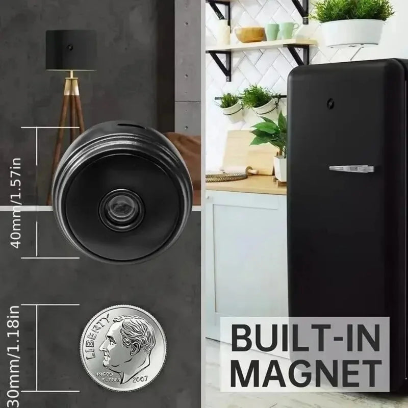 Compact WiFi Security Camera with Magnetic Mount