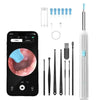HD Visual Ear Cleaner with camera and LED light featuring a silicone tip, cleaning tools, and a smartphone interface.