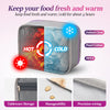 Insulated lunch bag showing hot and cold separation features, with details on storage, manageability, and wiring.
