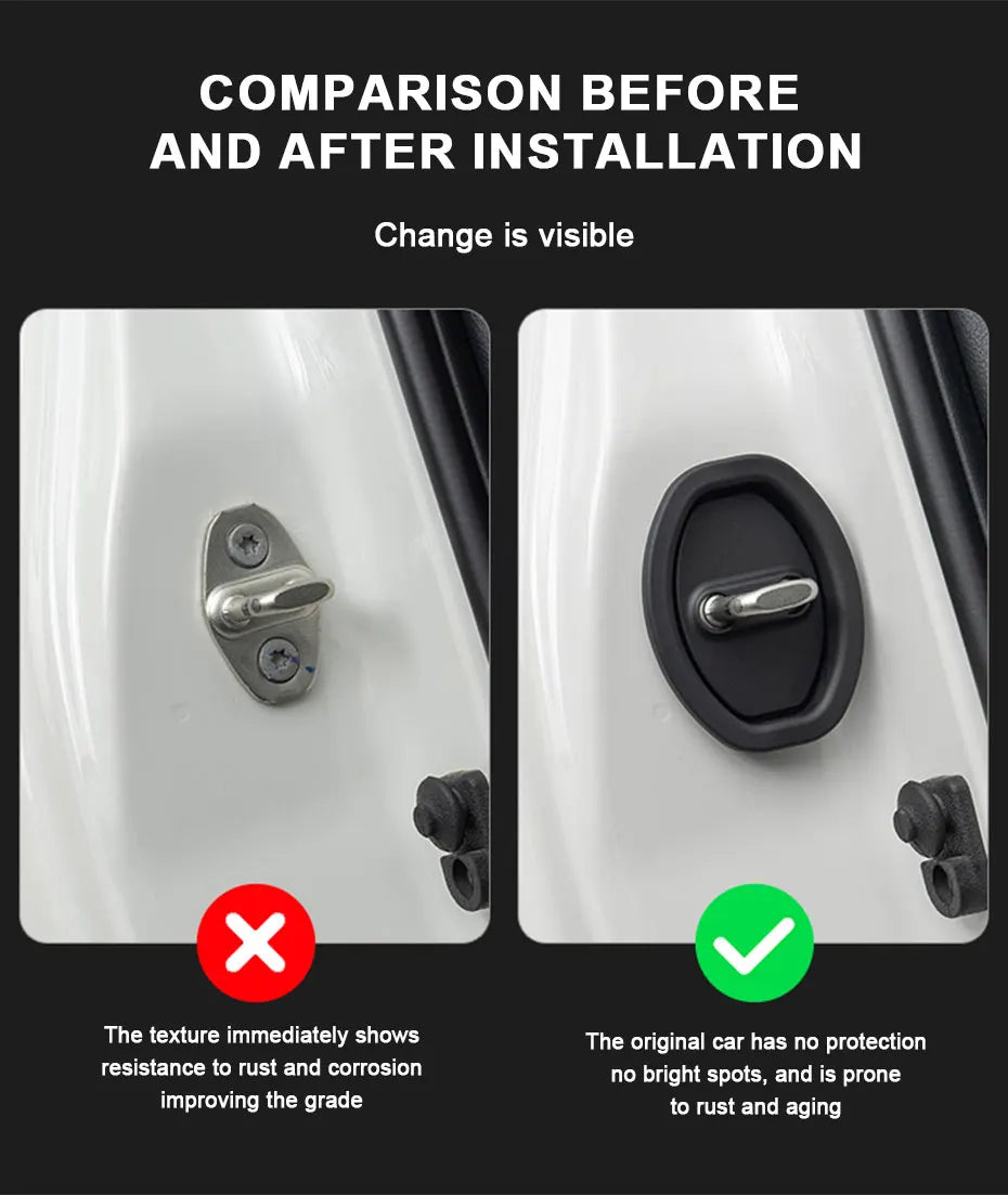 Silicone Car Door Lock Protector Covers (Set of 4)