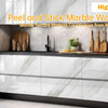 White marble texture wallpaper protecting kitchen countertops and surfaces