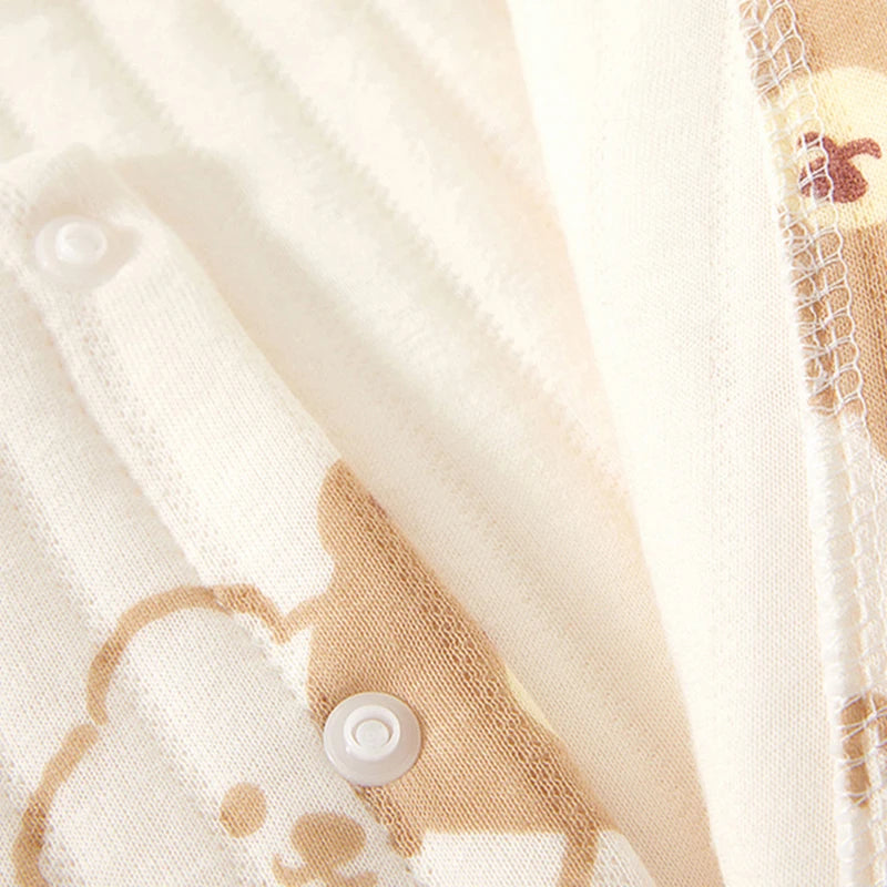 Cozy Cotton Baby Romper with Cute Bear Print