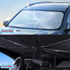 Exterior and in-car effects of a foldable windshield sunshade for car interior protection