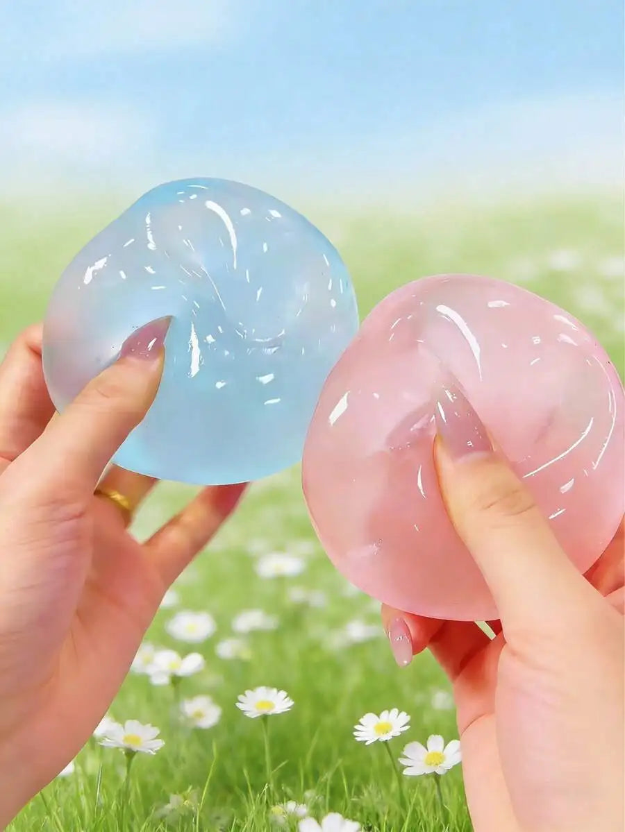 Blue Coconut Oil Moldable Squeeze Ball for Stress Relief