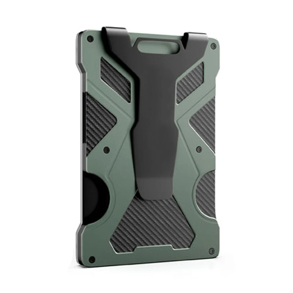 Slim Aluminum RFID Blocking Wallet with ID Window and Money Clip