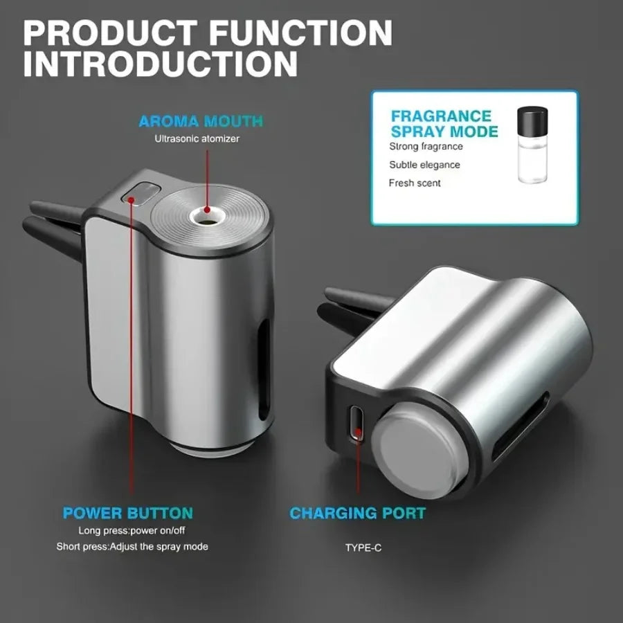 Adjustable Car Aromatherapy Diffuser with Three Scent Strengths