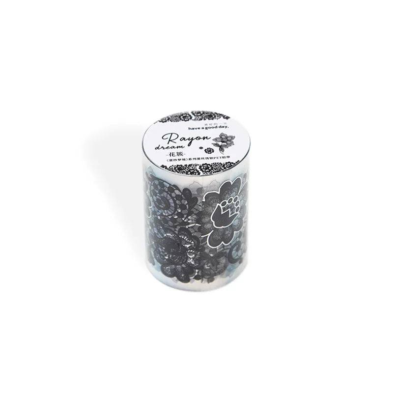 Silver Foil Decorative Lace Tape for Journaling & Scrapbooking