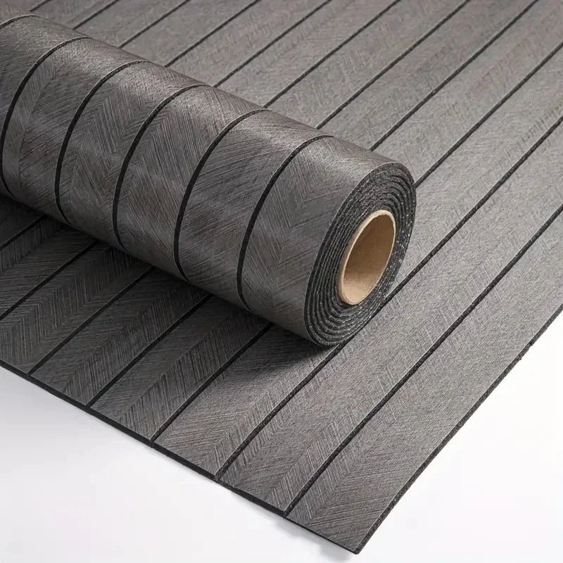 Roll of self-adhesive 3D wood grain wallpaper panel for decorating walls and ceilings