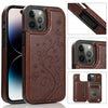 Butterfly Embossed Leather Wallet Case with Magnetic Flip Closure