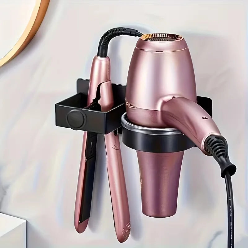 Wall-Mounted Hair Dryer & Straightener Storage Rack