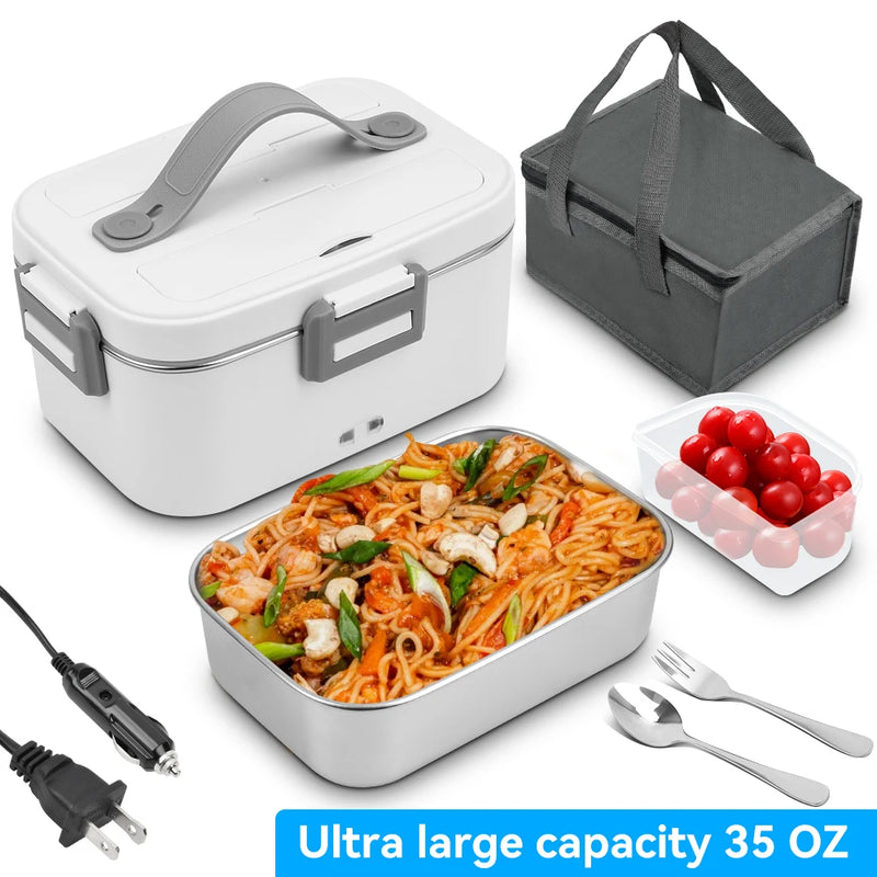 Caja de Almuerzo Eléctrica Portátil con Bol de Acero Inoxidable