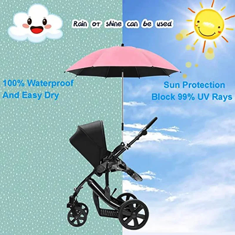 UV Protection Stroller Umbrella with Adjustable Clamp