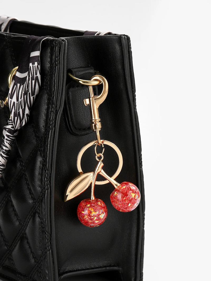 Crystal Cherry Keychain with Lobster Clasp